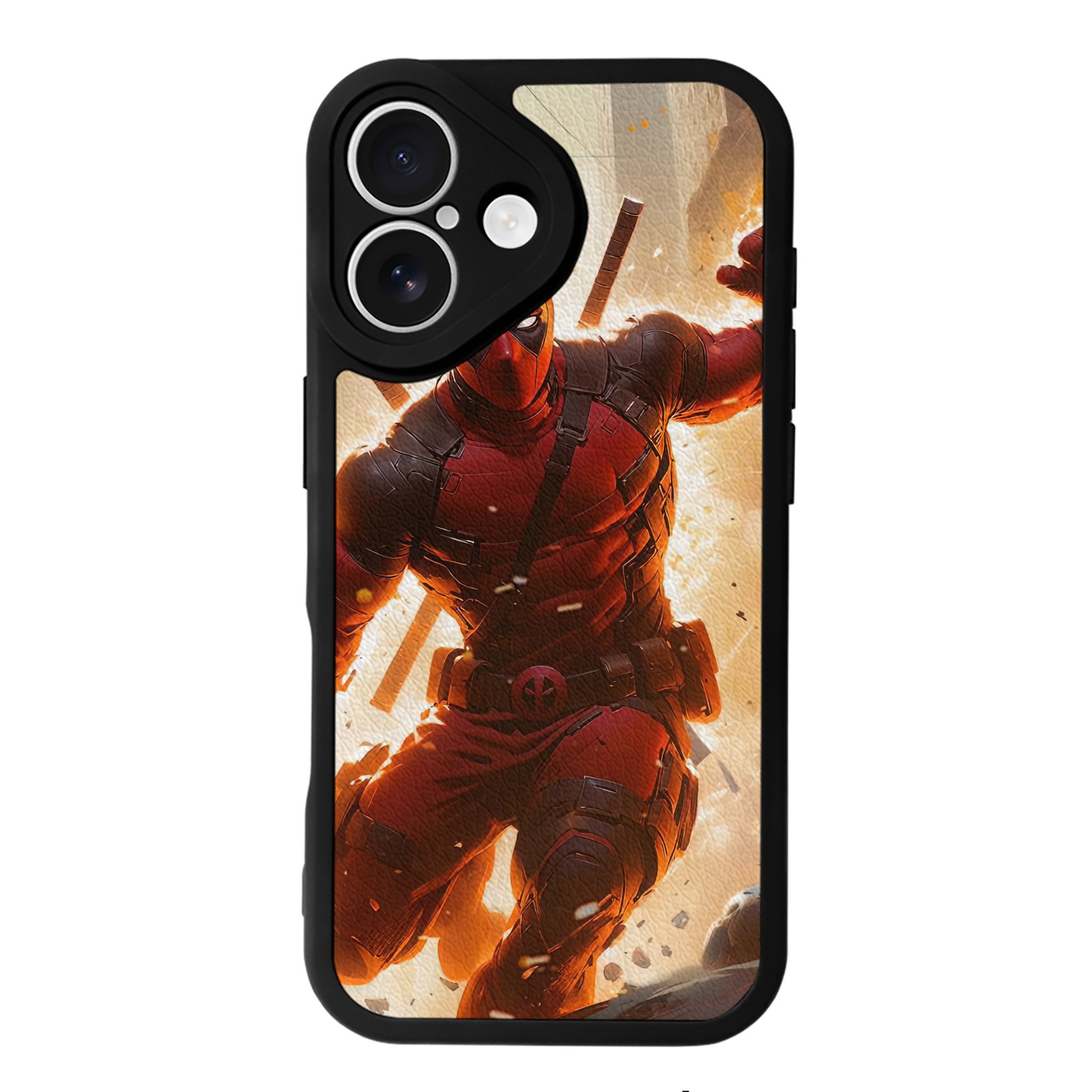 （画像用） Deadpool デッドプール 【iPhone 16シリーズ対応】シリコンスマホケース（レザー調） 材質：シリコン
